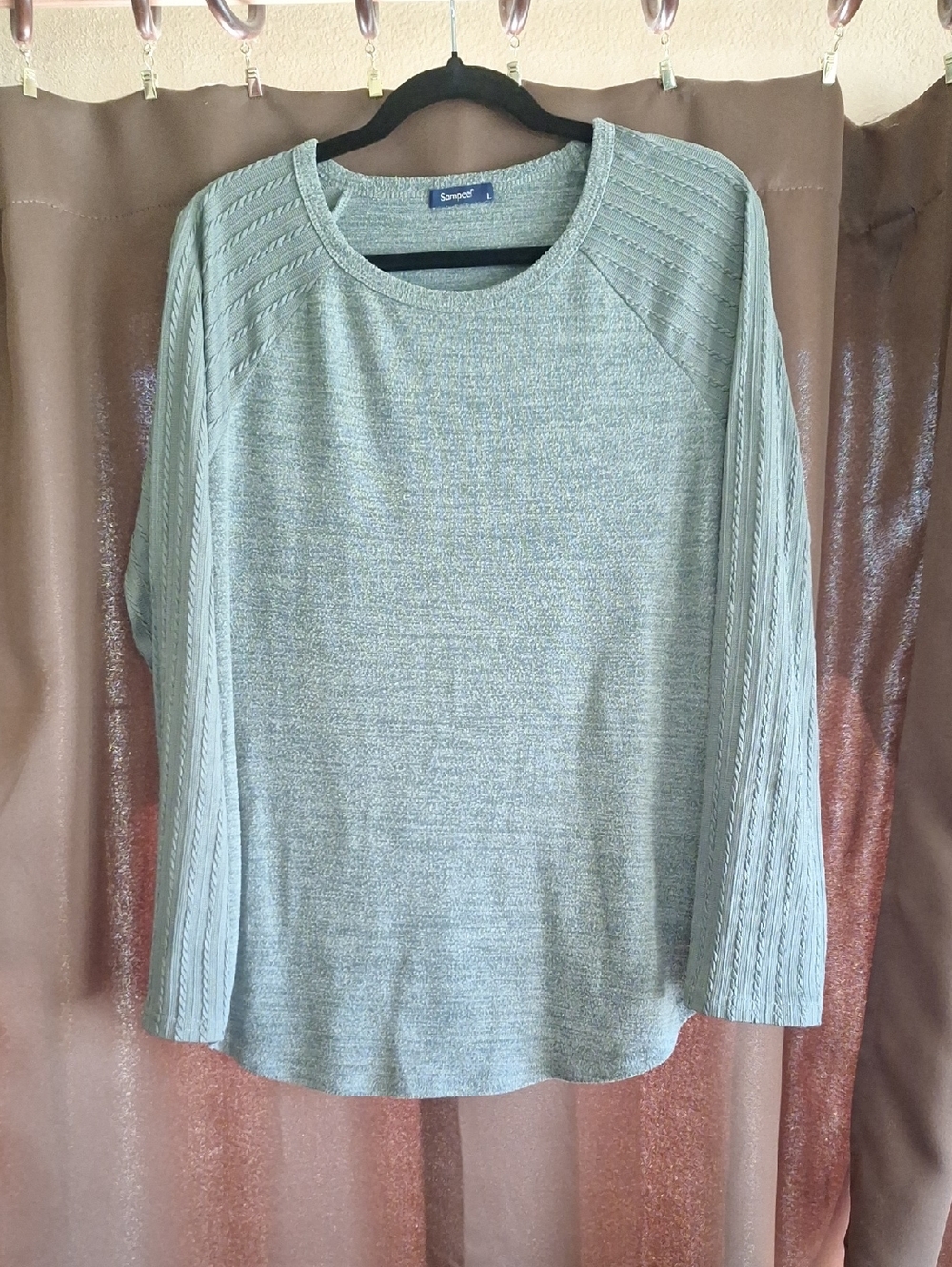 Sampeel Green Long-Sleeve Knit Top
